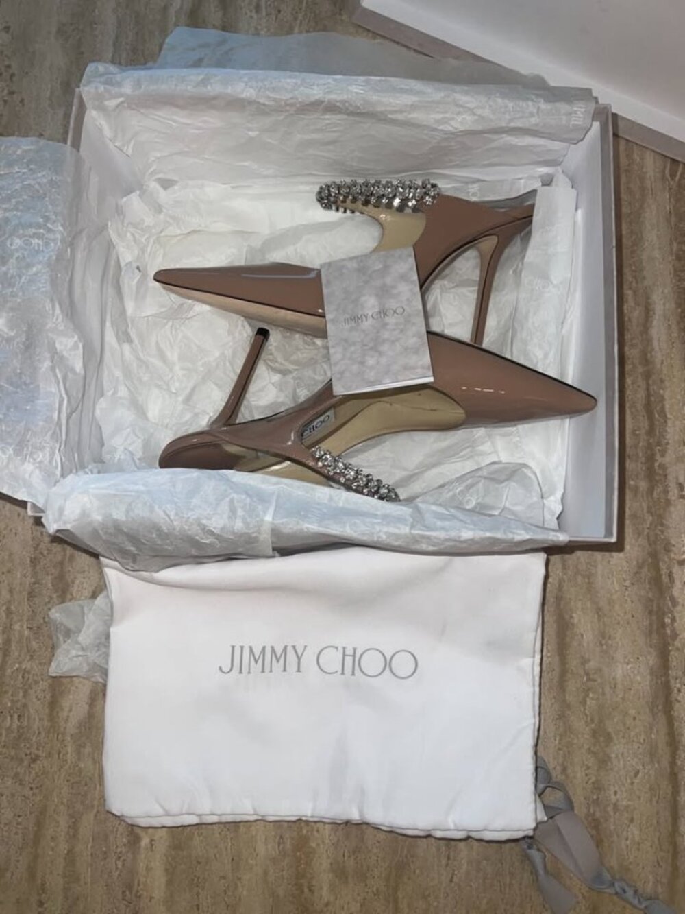 NWT Jimmy Choo Bing 100 Ballet Pink *Only worn once to try on* - Picture 2 of 9
